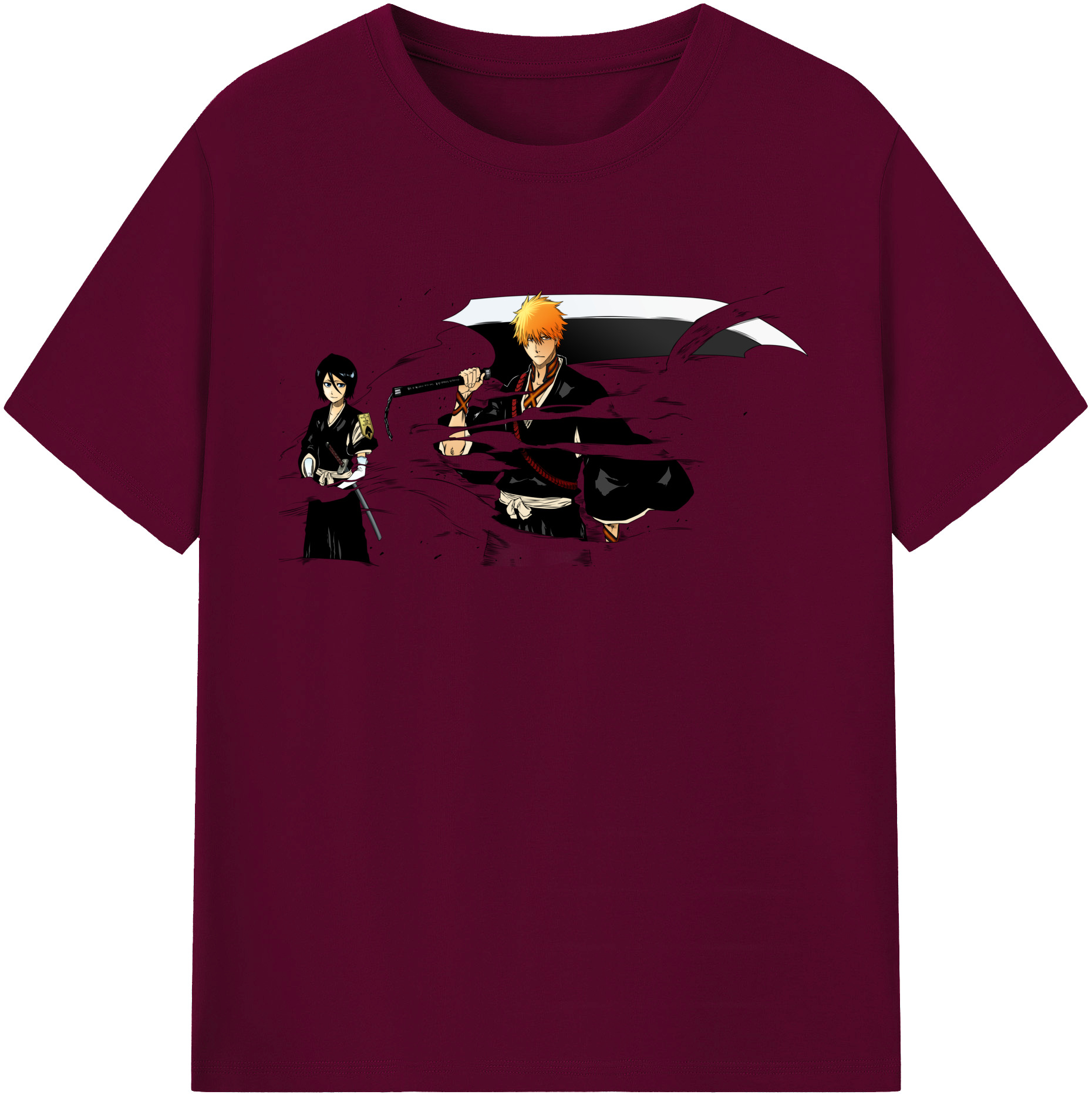 （画像用） ブリーチ 黒崎一護（くろさき いちご）BLEACH Kurosaki Ichigo レディースカジュアルプリントTシャツ（綿100％）